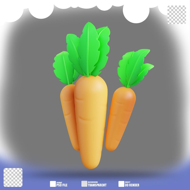 3d illustrazione della carota vegetale 2