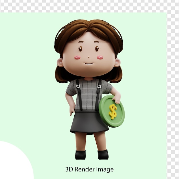 3d illustration cartoon character businesswoman