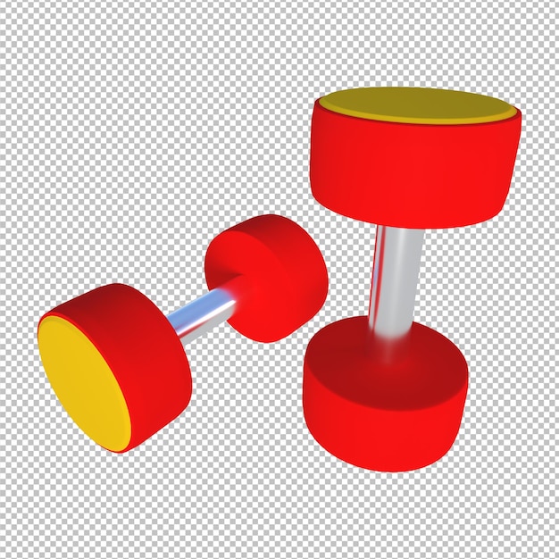 PSD illustrazione 3d cartoon object design dumbells