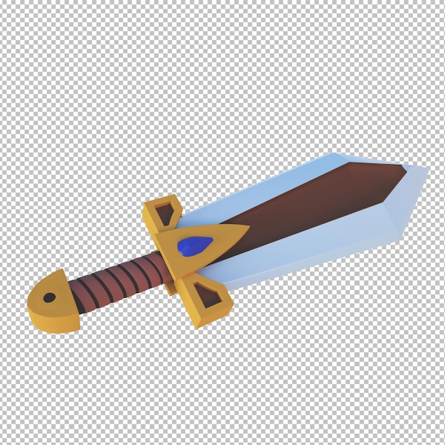 PSD 3d illustration cartoon object design sword