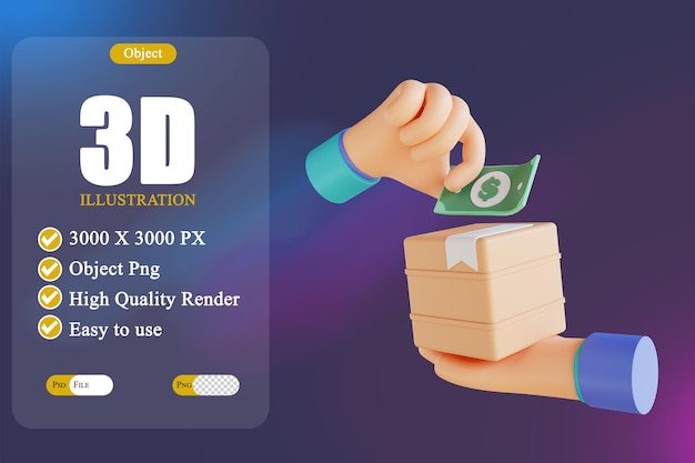 3d illustration cash on delivery 2