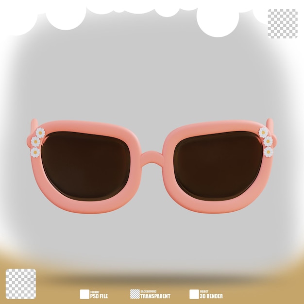 PSD 3d illustration of casual glasses 3