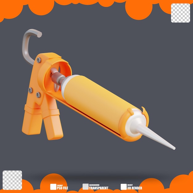 PSD 3d illustration caulk gun 2