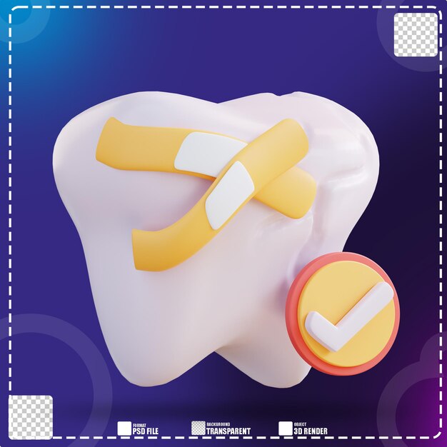 3d illustration of cavities treatment 3