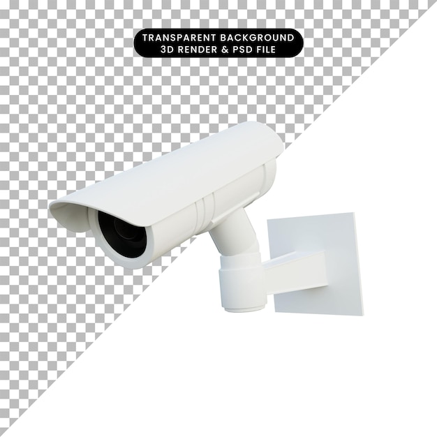 Illustrazione 3d della telecamera cctv