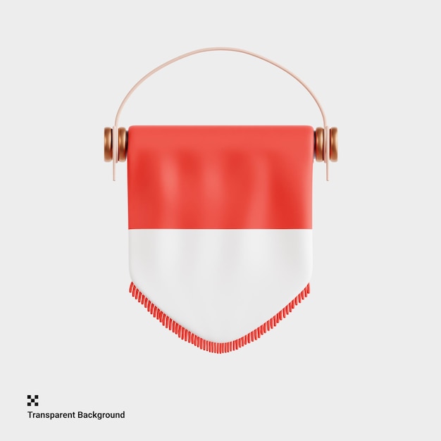 3d illustration of celebratory pennant banner for indonesian heroes day