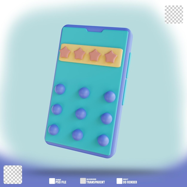 PSD 3d illustration cell phone security pattern 3