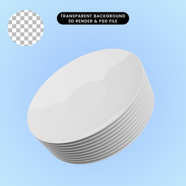 3d illustration of ceramics plate