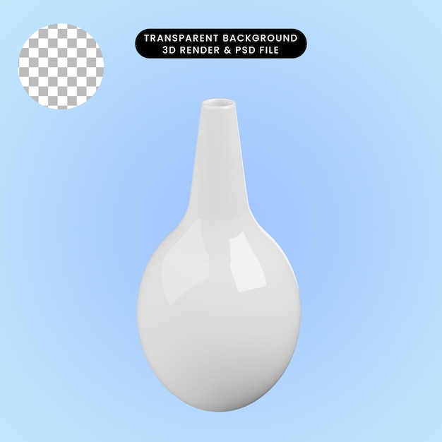 Illustrazione 3d di vaso in ceramica