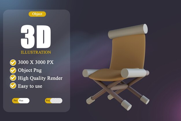 3d illustration chair 2