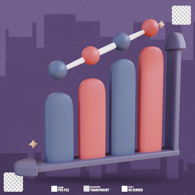 PSD 3d illustration chart 3