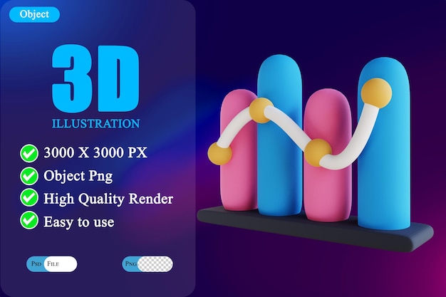 3D illustration charts