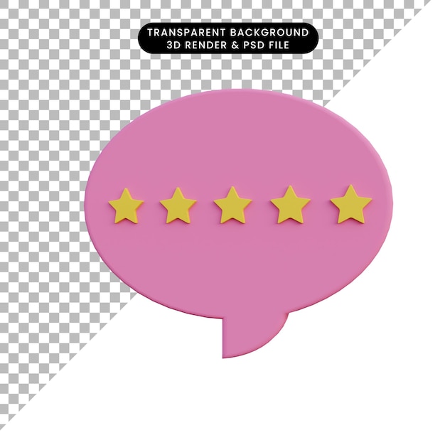 3d illustration chat bubble review rating