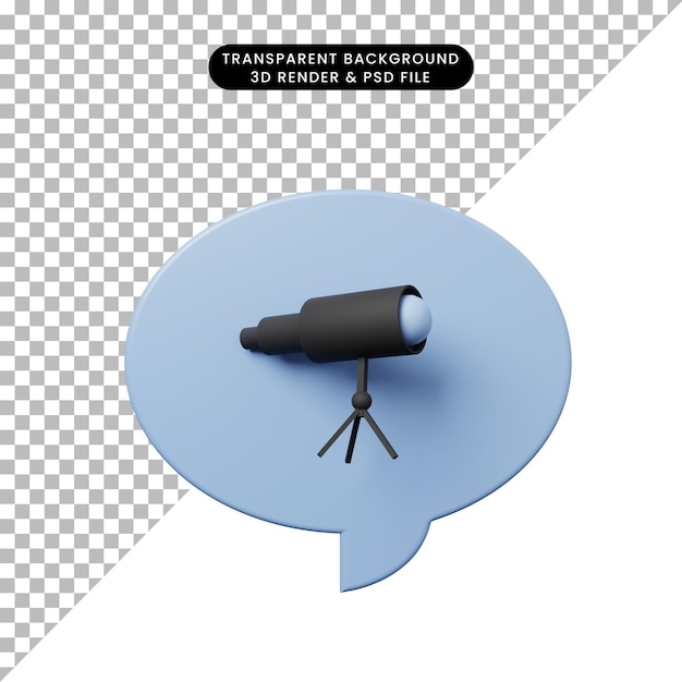 3d illustration chat bubble with podium