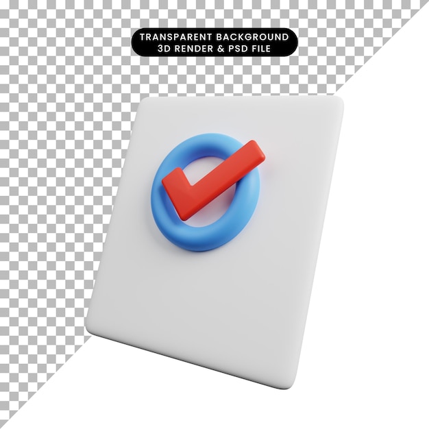 3d illustration of checklist concept blank paper