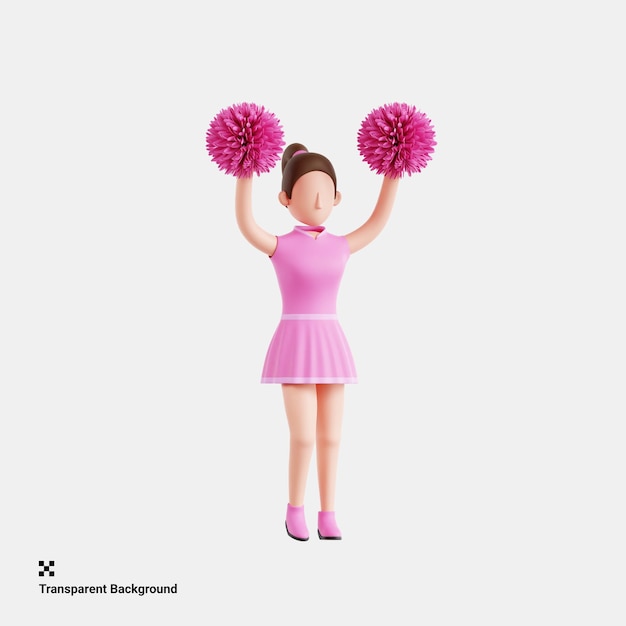 3d illustration of cheerleader at american football match