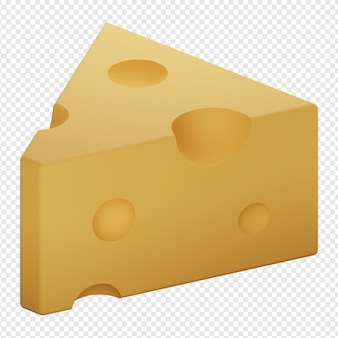 Illustrazione 3d dell'icona del formaggio psd