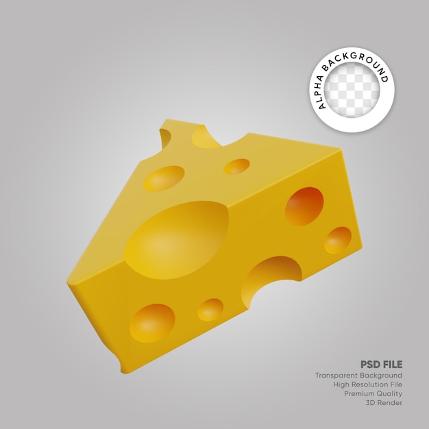 Illustrazione 3d formaggio