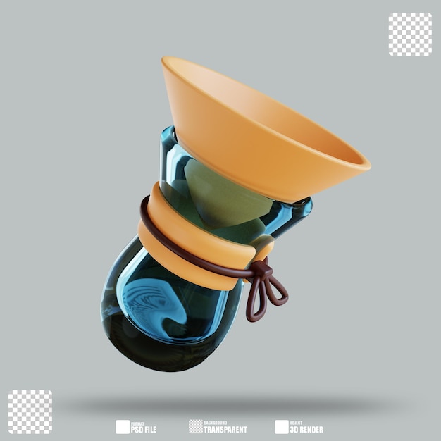 3d illustration chemex coffee