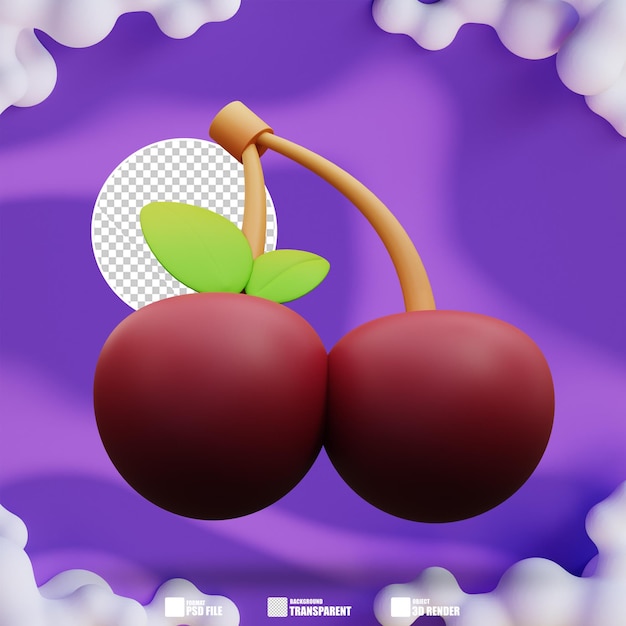 PSD 3d illustration cherry 3