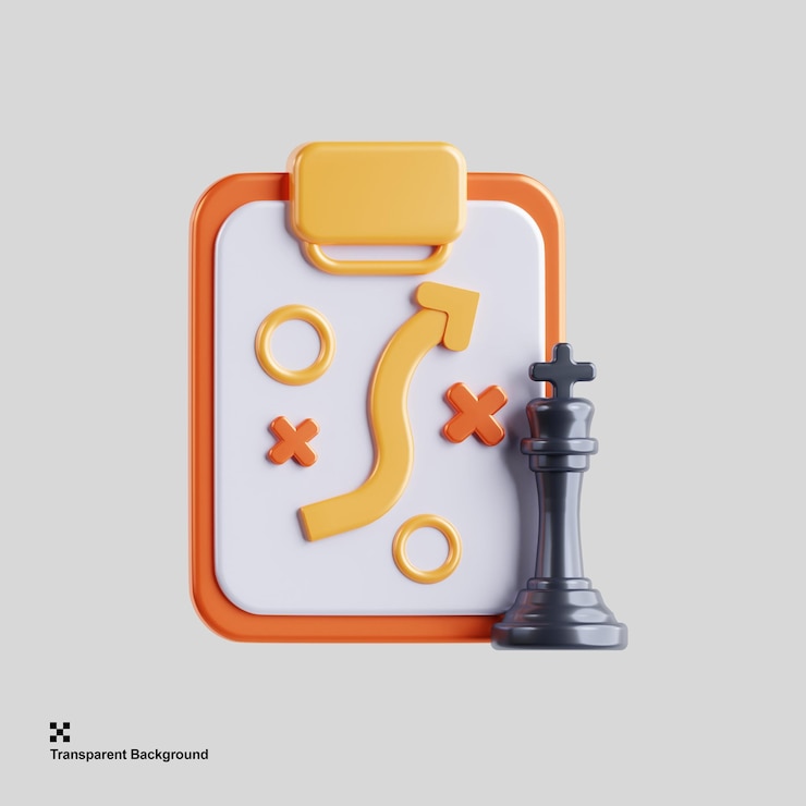 PSD 3d иллюстрация шахматной стратегии