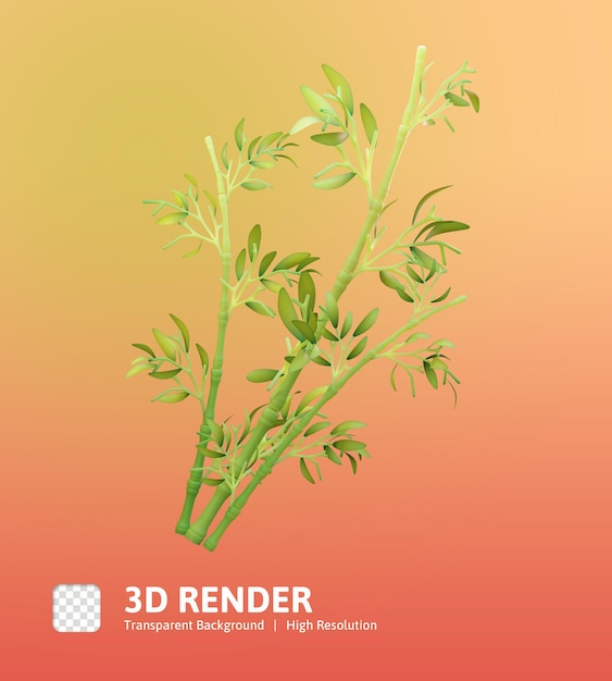 PSD 3d illustration chinese new year with chinese bamboo can be used for web infographic print