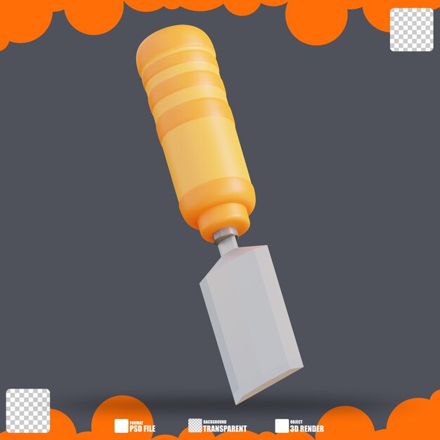 PSD 3d illustration chisel 3