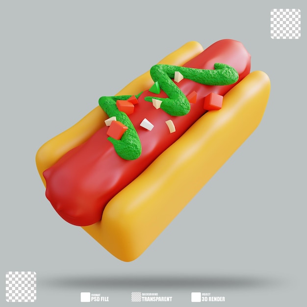 3d illustration choripan 3