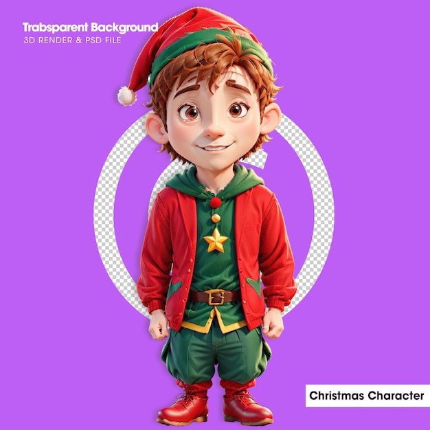 3d illustration of christmas characters cute