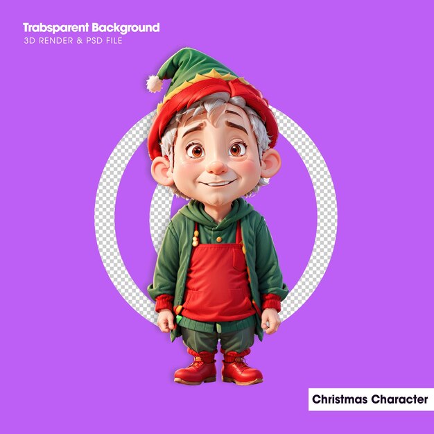 3d illustration of christmas characters cute