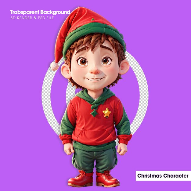 3d illustration of christmas characters cute