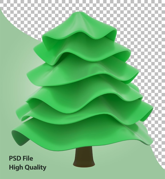 PSD illustrazione 3d albero di fantasia di natale