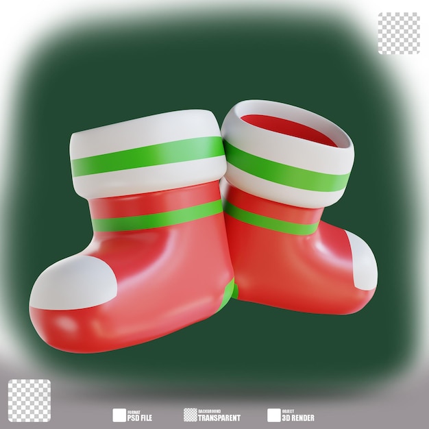 3d illustration christmas ornament socks 2