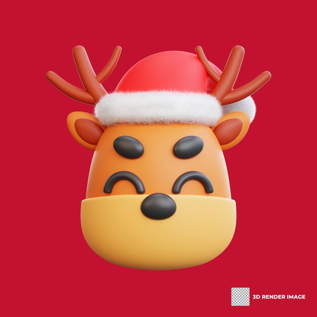 3d illustration of a christmas reindeer icon