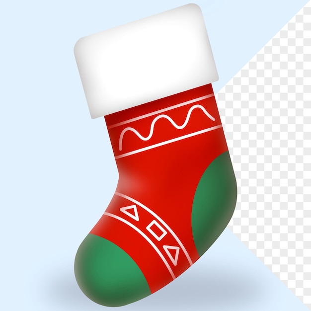 3D illustration of a Christmas sock