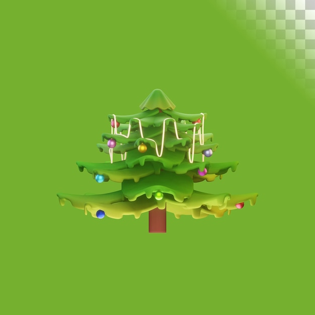 PSD 3d illustration of  christmas tree object icon