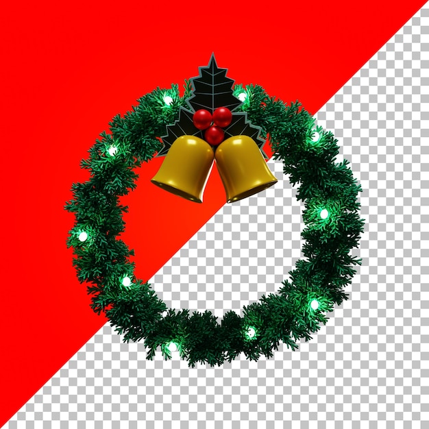 PSD 3d illustration christmas wreath