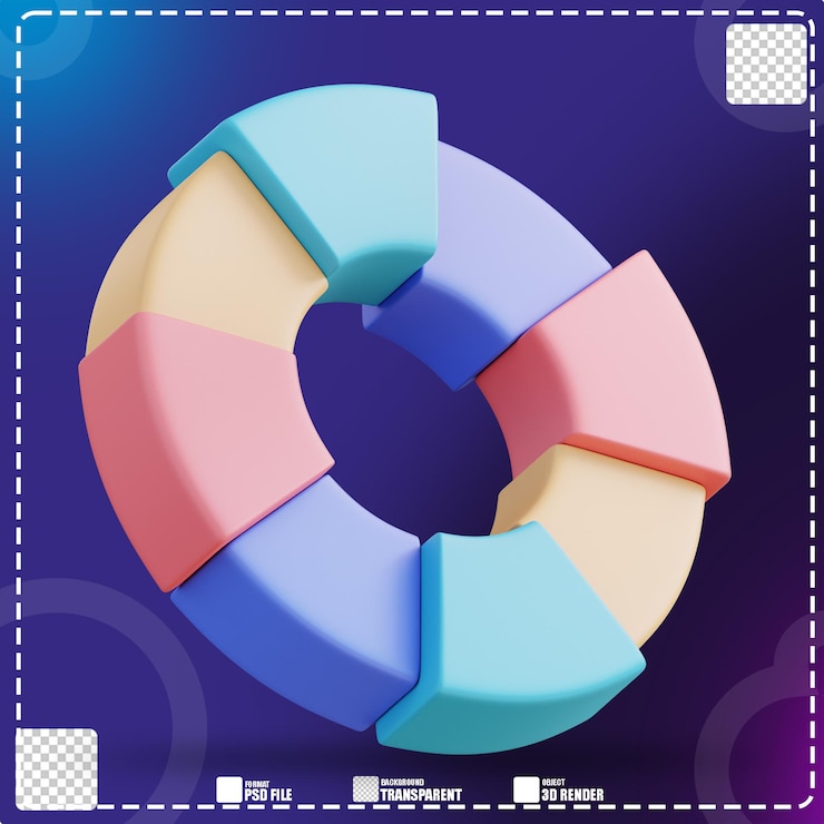 PSD 3d illustration circle color palette 2