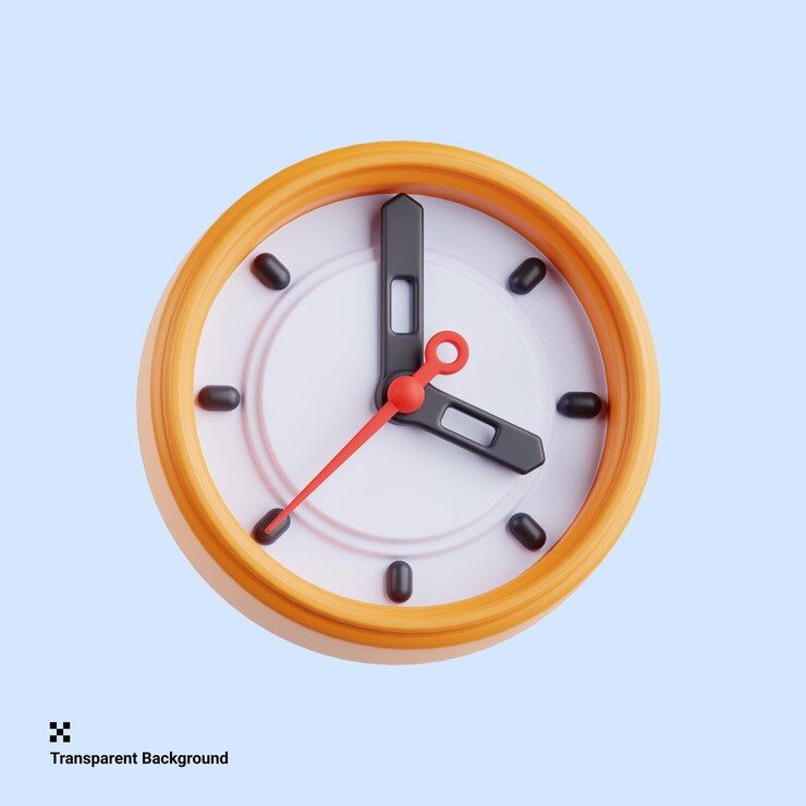 PSD 3d illustration of classic clock for time management