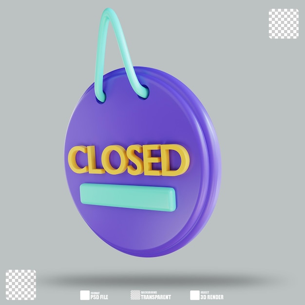 PSD 3d illustration closed 3