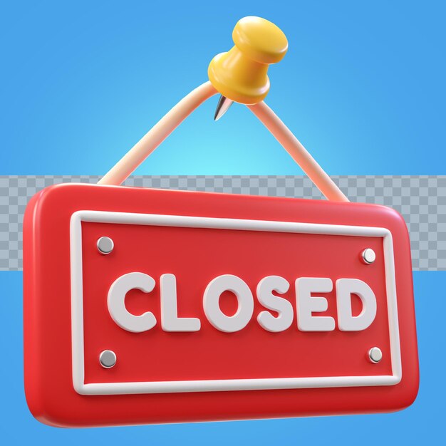 3d illustration closed sign