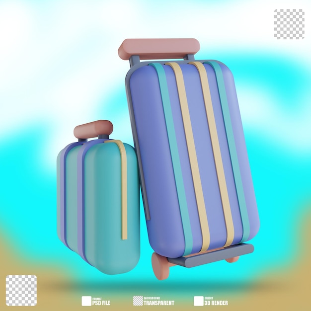 3d illustration clothes suitcase 3