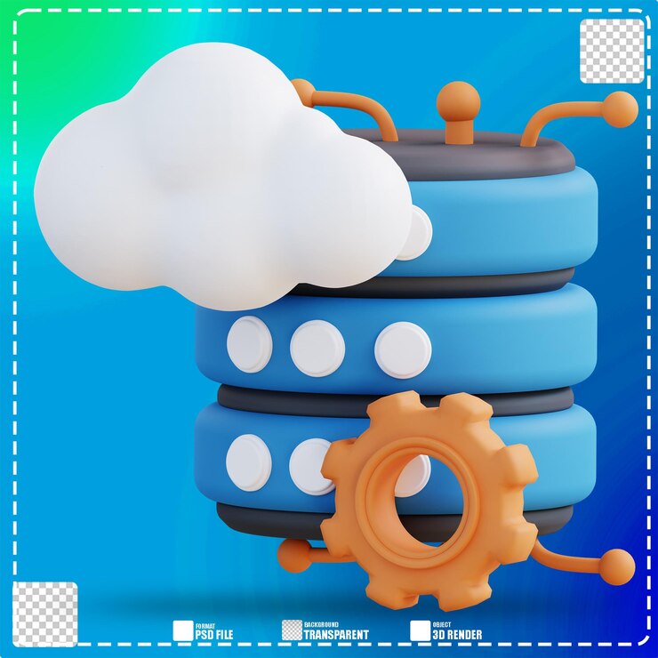PSD 3d illustration of cloud setting storage 2