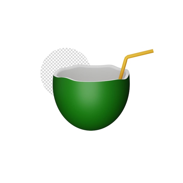 3D Illustration Of Coconut Drink Icon