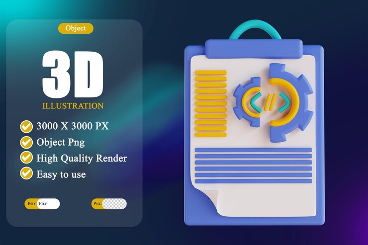 PSD 3d illustration code portfolio 3