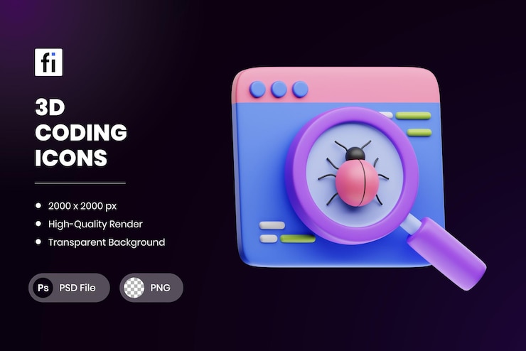 PSD 3d illustration coding bug