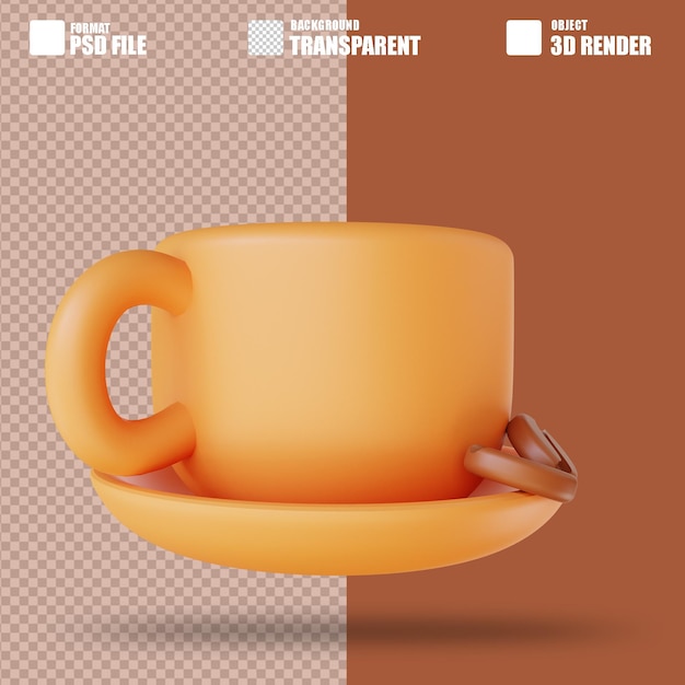 3D иллюстрация кофейная чашка 2
