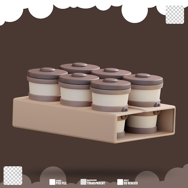 3d illustration coffee cup to go 2