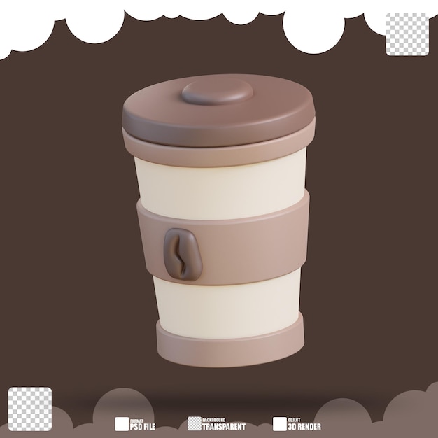 PSD 3d illustration coffee to go 2'