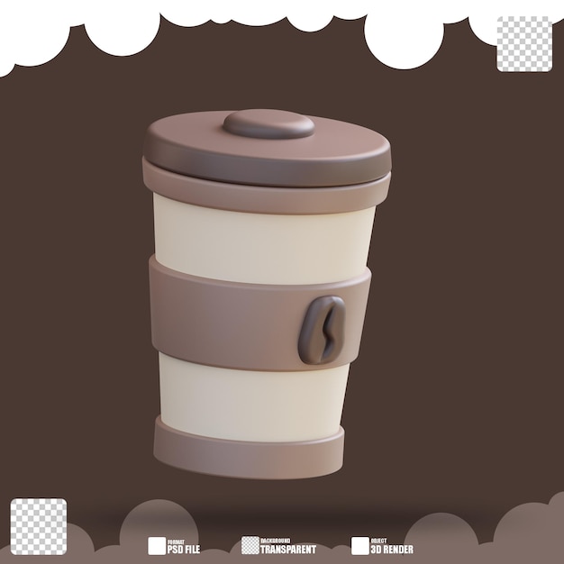 PSD 3d illustration coffee to go 2'